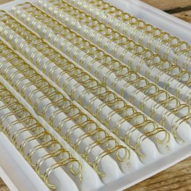 זוג ספירלות זהב בהיר   2:1 קוטר 16 מ”מ 5/8 אינץ מתאים לכריכה באורך מקסימלי 12 אינץ