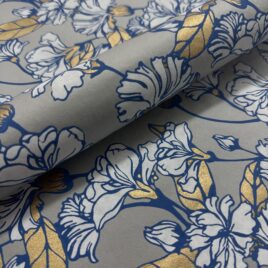 פרחי פויל זהב כחול נייבי