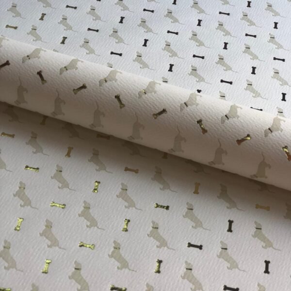 נייר בעיצוב כלבי תחש זהב בהדפסת letterpress