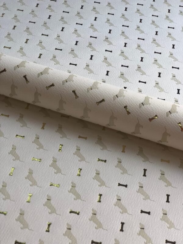 נייר בעיצוב כלבי תחש זהב בהדפסת letterpress