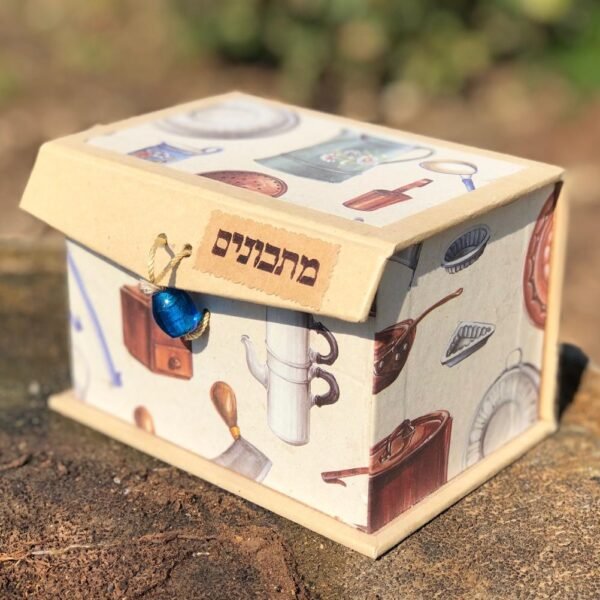 קיט קופסת דפי מתכונים מכסה עליון וכנף סגירה